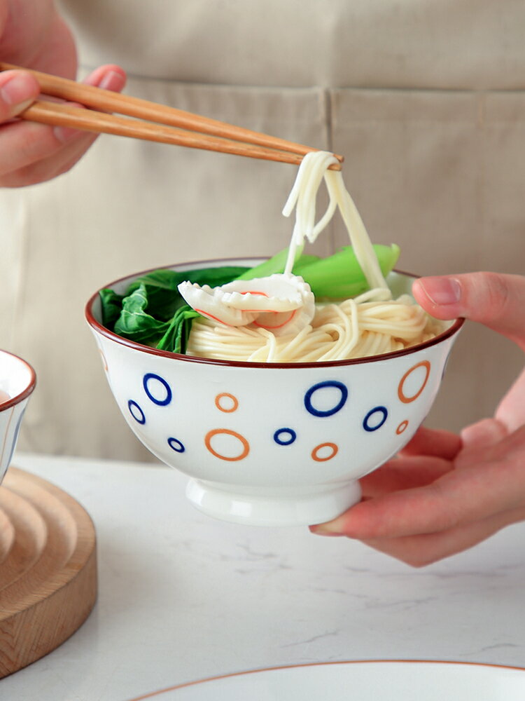 2個套裝家用陶瓷米飯碗家用吃飯小碗創意陶瓷碗湯碗餐具