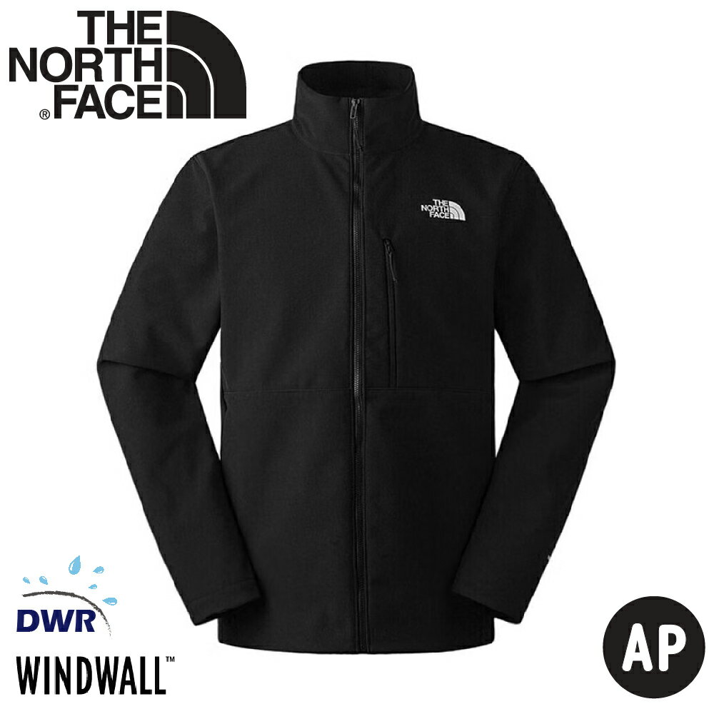【The North Face 男 防風防潑保暖軟殼外套《黑》】83TE/防風防潑水舒適保暖夾克
