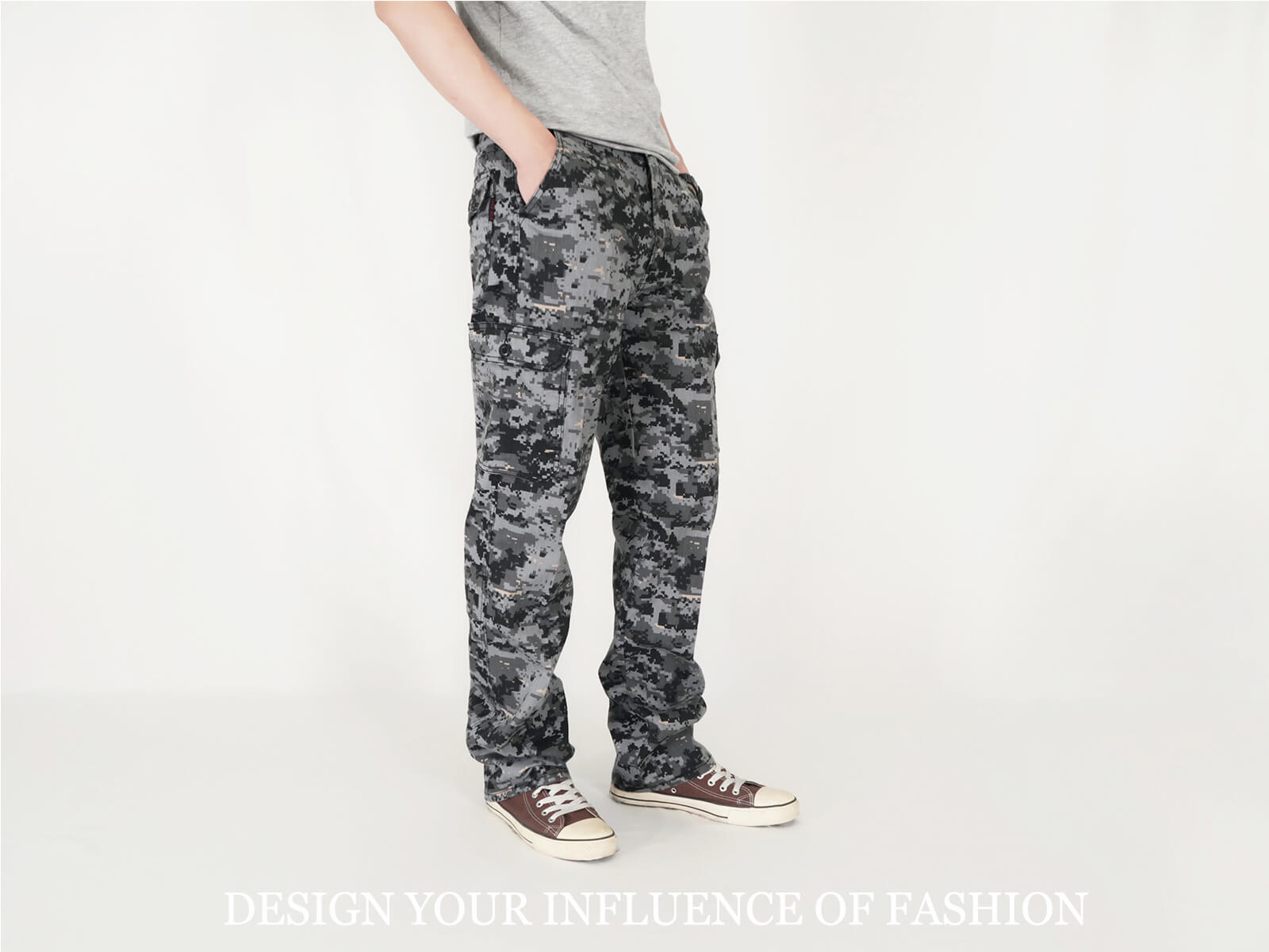 時尚迷彩工作褲 彈性休閒迷彩褲 多口袋中直筒長褲 側貼袋工作長褲 牛仔版型迷彩長褲 口袋褲 工裝褲 CARGO PANTS (337-2026-21)灰色、(337-2027-11)軍綠色 腰圍M L XL 2L 3L 4L 5L(28~41英吋) [實體店面保障] sun-e 6