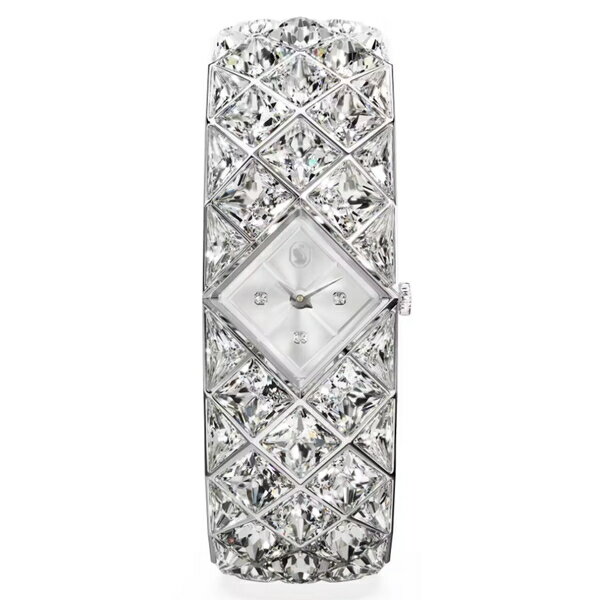 SWAROVSKI施華洛世奇 Curiosa bangle 5724515 奢華水晶手鐲式腕錶 銀色 21 x 20mm｜樂天全館特惠中★指定刷卡回饋10%