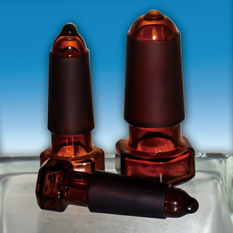 《witeg》空心玻璃磨砂塞 茶色 Stopper, Hollow, Glass, Amber
