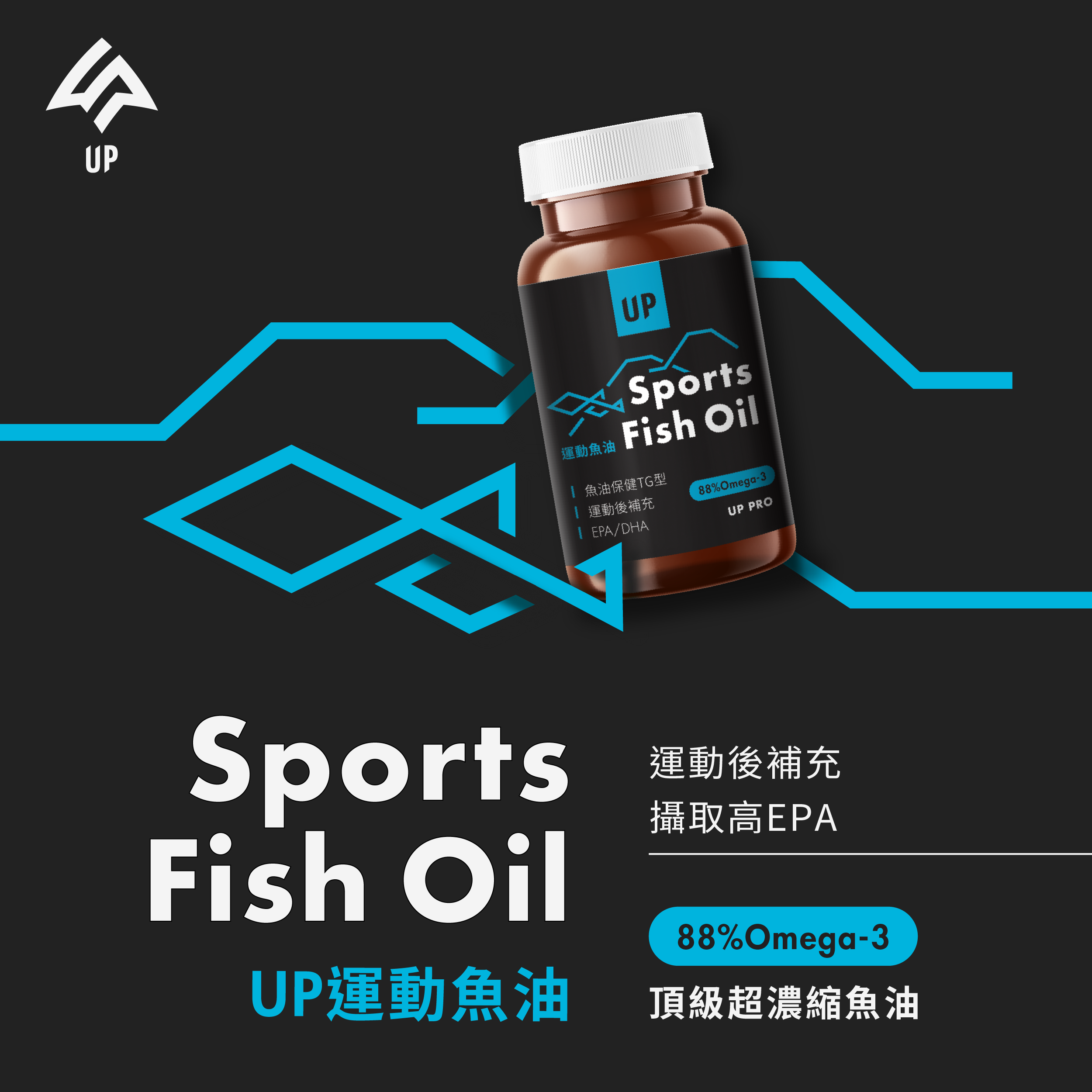 享趣戶外《 UP Sports 》UP運動魚油-60粒入