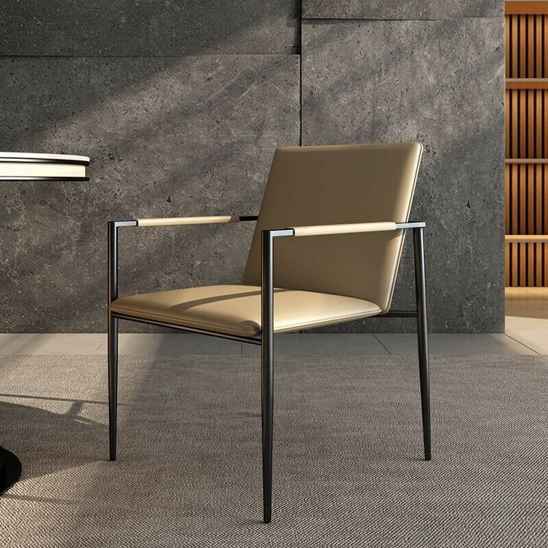 極簡餐椅設計師帶扶手休閒椅現代輕奢書房主人辦公會議室茶桌椅子