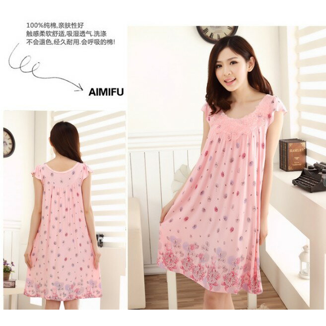 五款五色 莫代爾棉質睡衣 棉質睡裙 莫代爾睡衣 連身睡衣 居家睡衣 睡裙 居家服 銷量很好 櫻桃嚴選 4