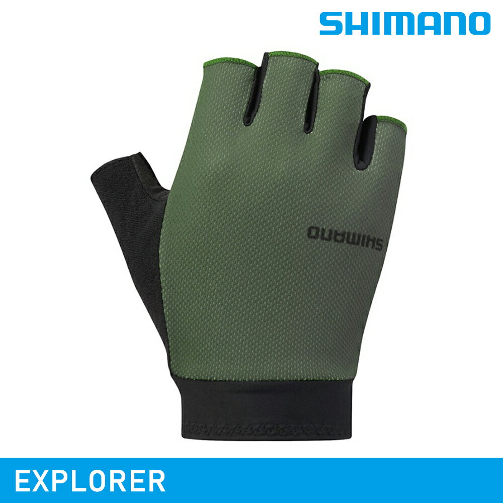 SHIMANO EXPLORER 手套 (S-XL) / 卡其綠 (自行車手套 露指手套)