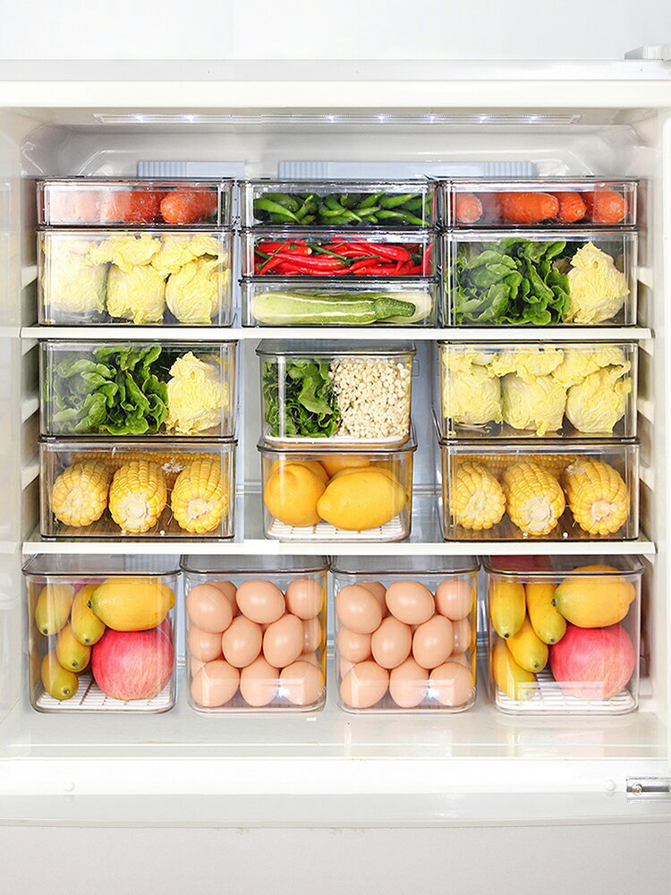 冰箱蔬菜水果雞蛋整理冷藏冷凍層保鮮盒收納盒帶蓋食品級家用專用