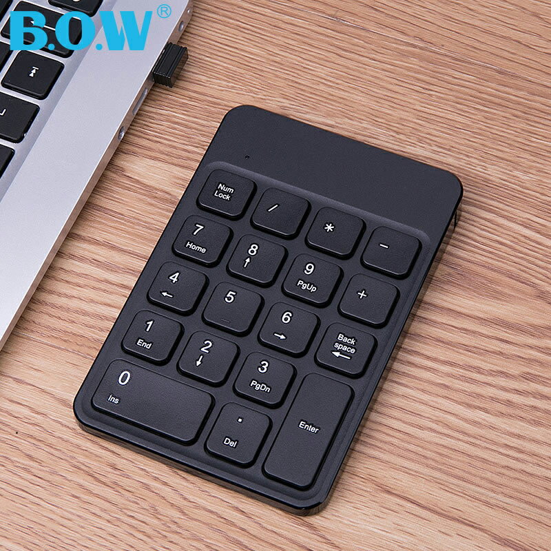 數字鍵盤 BOW航世 蘋果筆電巧克力無線數字鍵盤 充電USB外接迷你藍芽小鍵盤有線會計財務免切換【HZ72633】