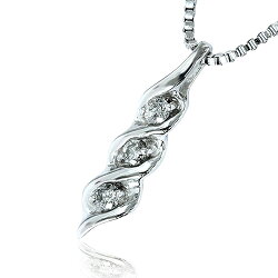 One&Only【日本代購】0.1 CT G 、 H 色Pt 鉑金天然鑽石三鑽項鍊吊墜4月生辰石【附鑑定證書】1703241246