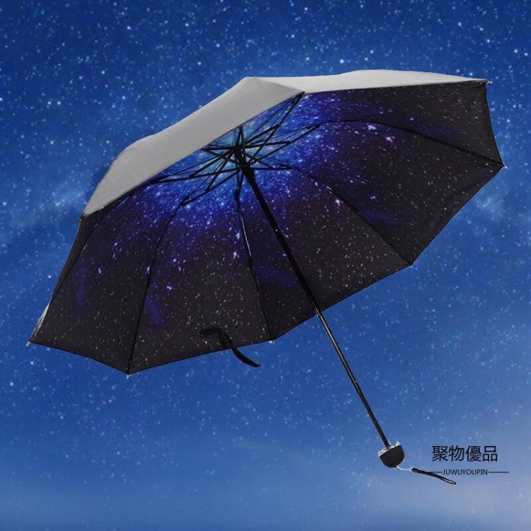 遮陽傘晴雨傘折疊女兩用韓國太陽傘小清新韓版學生三折傘防紫外線【聚物優品】