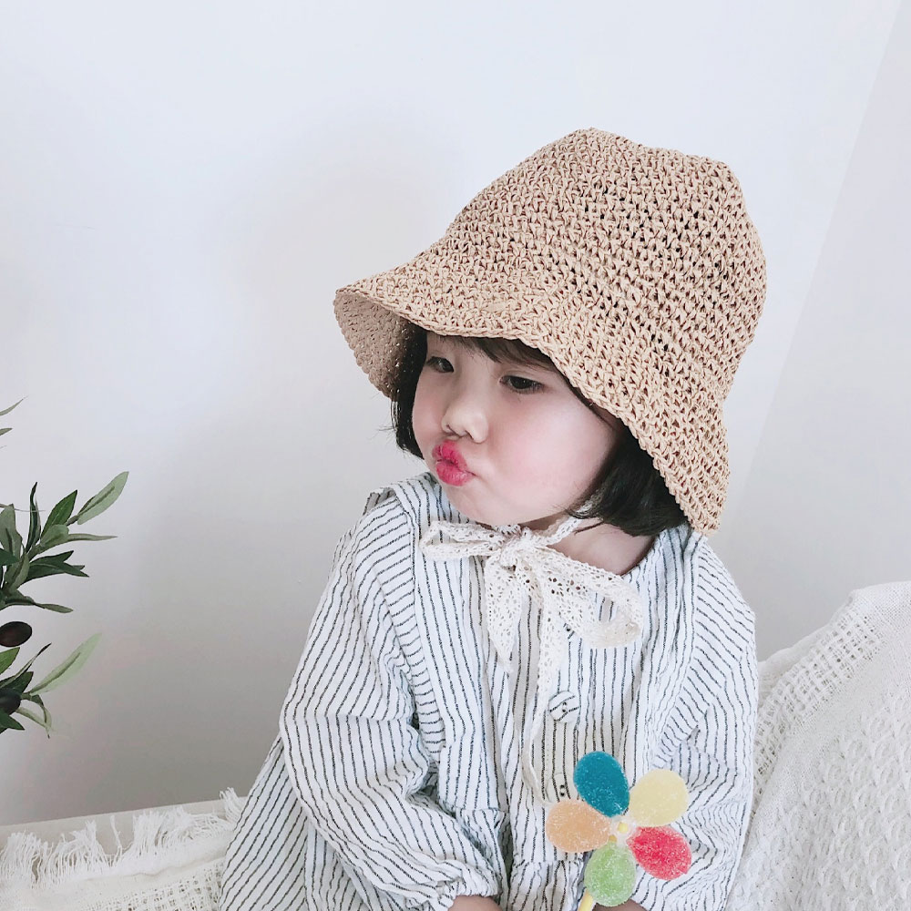 Baby童衣 女童蕾絲綁帶草帽 女寶寶軟式草帽 遮陽防曬漁夫帽 89012