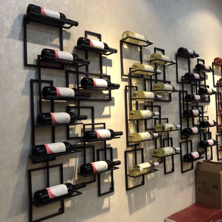免運開發票 酒吧歐式壁掛鐵藝紅酒瓶架創意簡約葡萄酒架紅酒架壁掛紅酒架家用-快速出貨