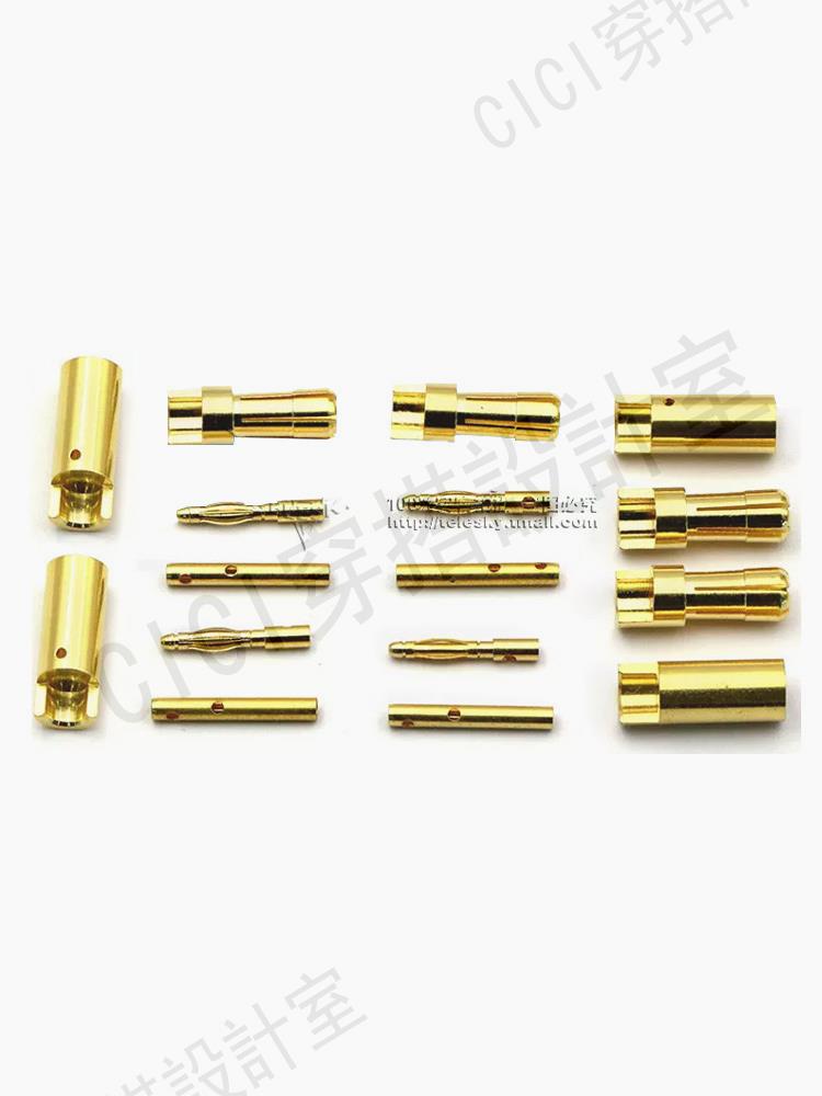 【299出貨】4mm香蕉插頭3.5mm 航模 30A45A100A鍍電機電調多軸連接器7u金模型【亞德機械五金家居】