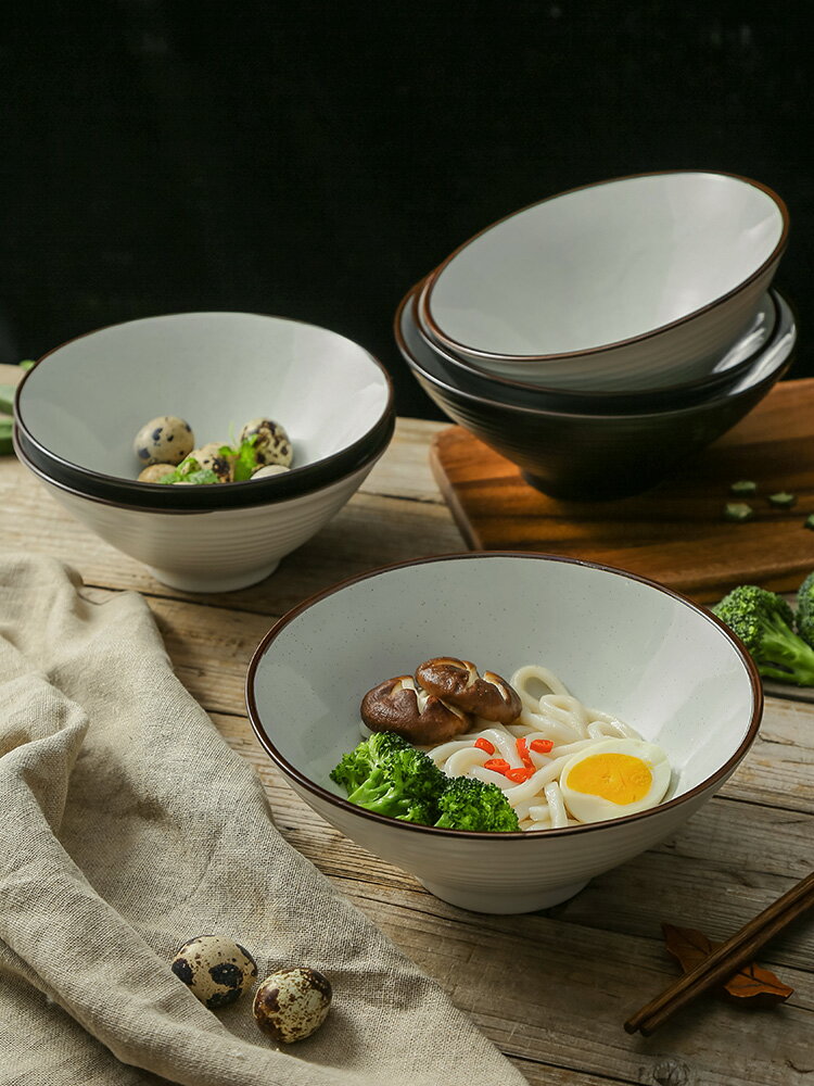 陶瓷大面碗斗笠喇叭碗家用日式拉面碗面館專用大號深碗大碗湯碗