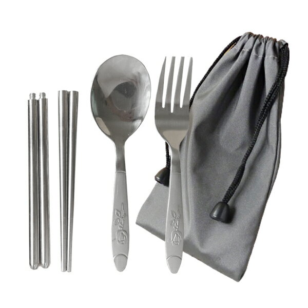 束口袋餐具組 環保餐具組 不鏽鋼餐具組 不鏽鋼筷 折疊筷 叉子 湯匙