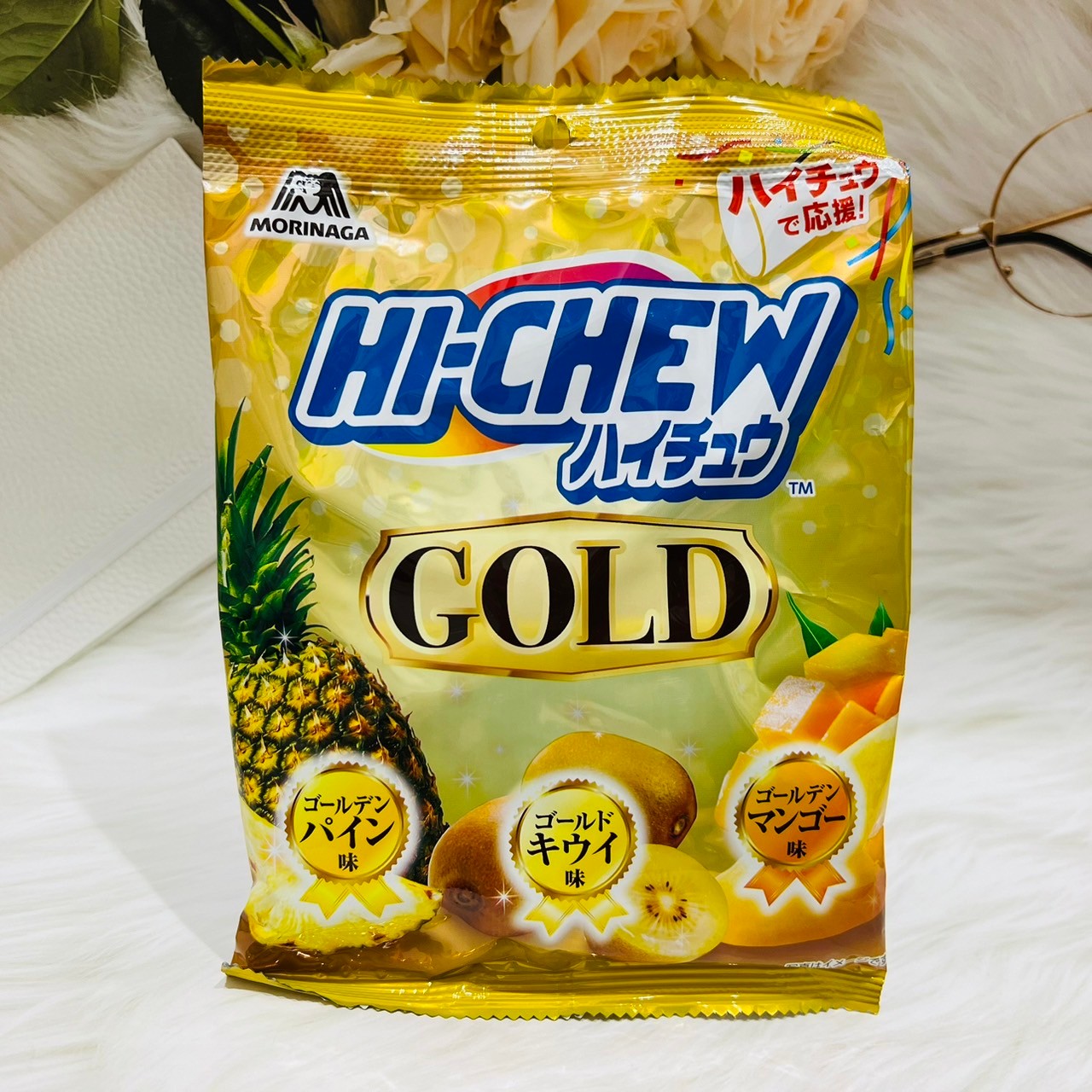 日本 Morinaga 森永 GOLD 嗨啾 綜合水果軟糖 鳳梨 奇異果 芒果