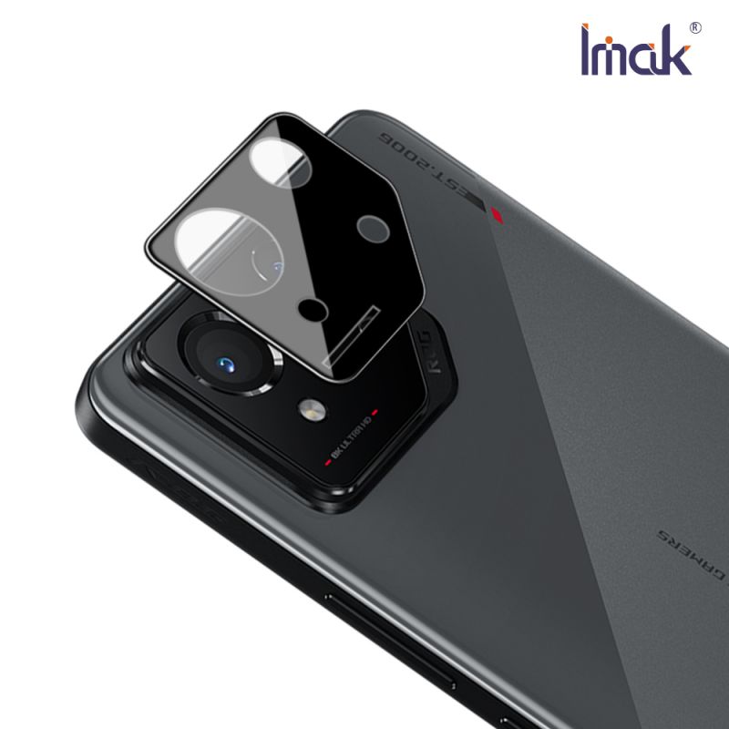 Imak 艾美克 ASUS ROG Phone 8/ROG Phone 8 Pro 鏡頭玻璃貼(一體式)(曜黑版) 奈米吸附 鏡頭貼 鏡頭保護貼 鏡頭膜