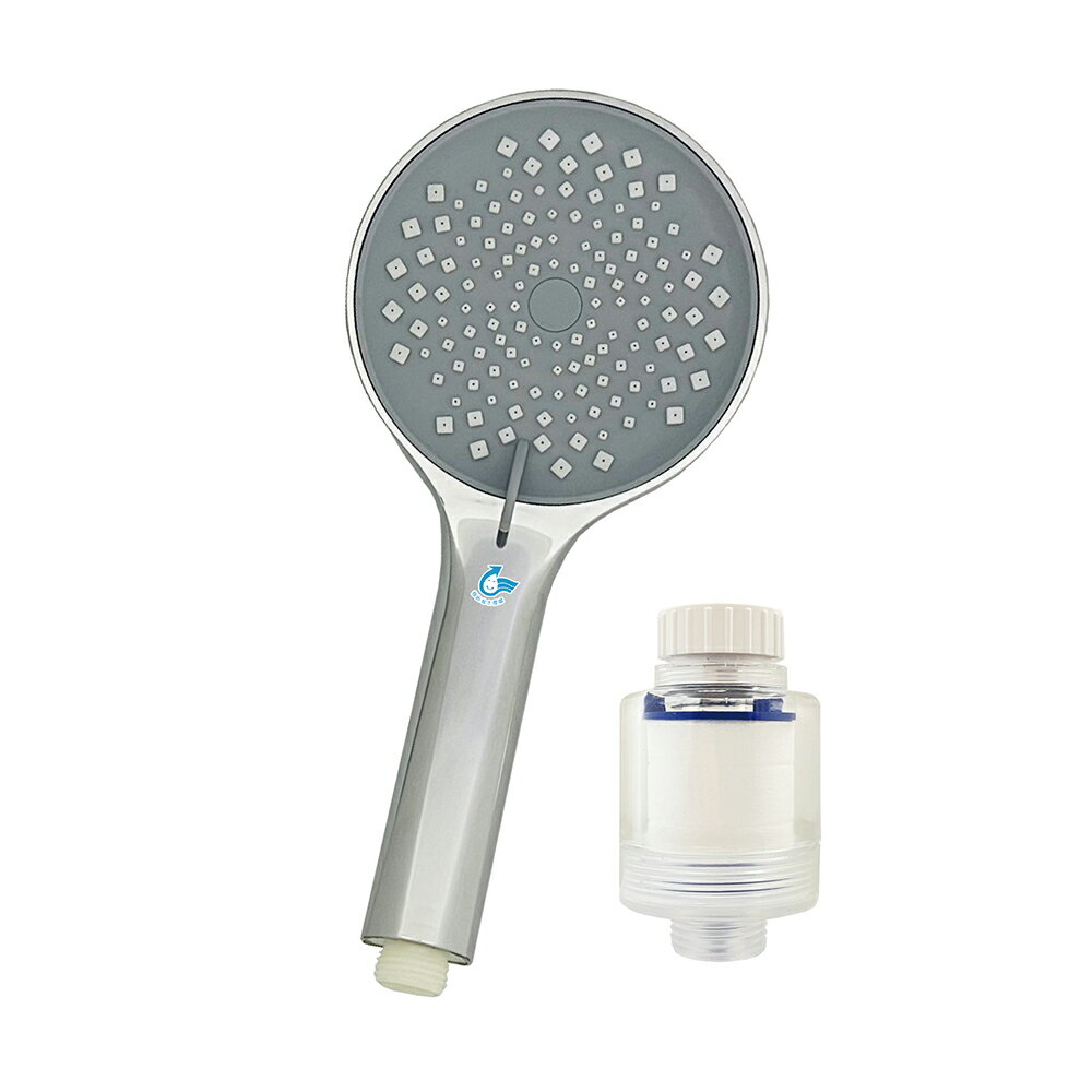 KINGBATH花灑王幾何漩流三段增壓SPA蓮蓬頭1入附過濾器 飯店級衛浴精品 大噴頭大流量 省水標章 KB-558 環保節能減碳從沖澡開始