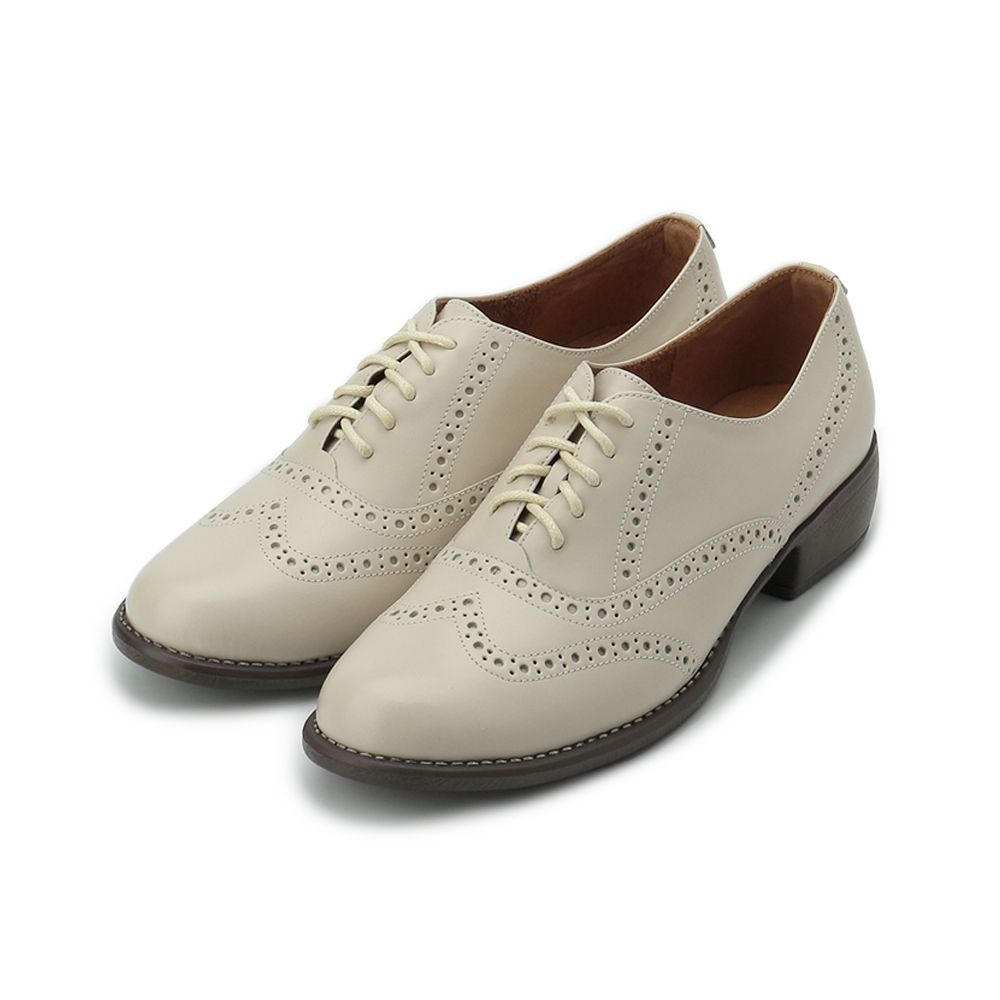 LUZZI 雕紋牛津鞋 米 女鞋