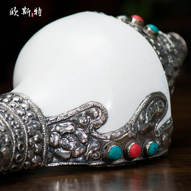 URA]密教法具/法螺貝/28cm/363g/11-8-5(検)骨董/ホラガイ/ほら貝/修験道/