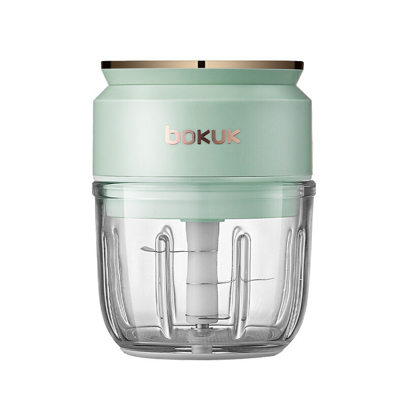 ISONA 蘿蔔兔roboto電動搗蒜器 絞肉機 攪碎機 蒜泥機 5V 30W 2000mAh 300ML玻璃料理杯 1