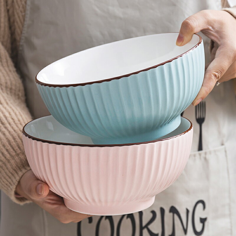 大碗湯碗面碗簡約8英寸單個 北歐家用餐具可愛陶瓷碗大號飯碗湯盆