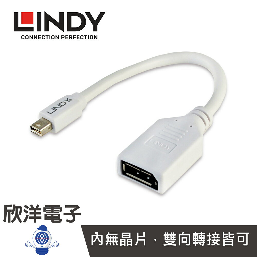 ※ 欣洋電子 ※ LINDY林帝 轉接器 MINI DISPLAYPORT 公 TO DISPLAYPORT 母 轉接器 20CM/20公分 (41021)