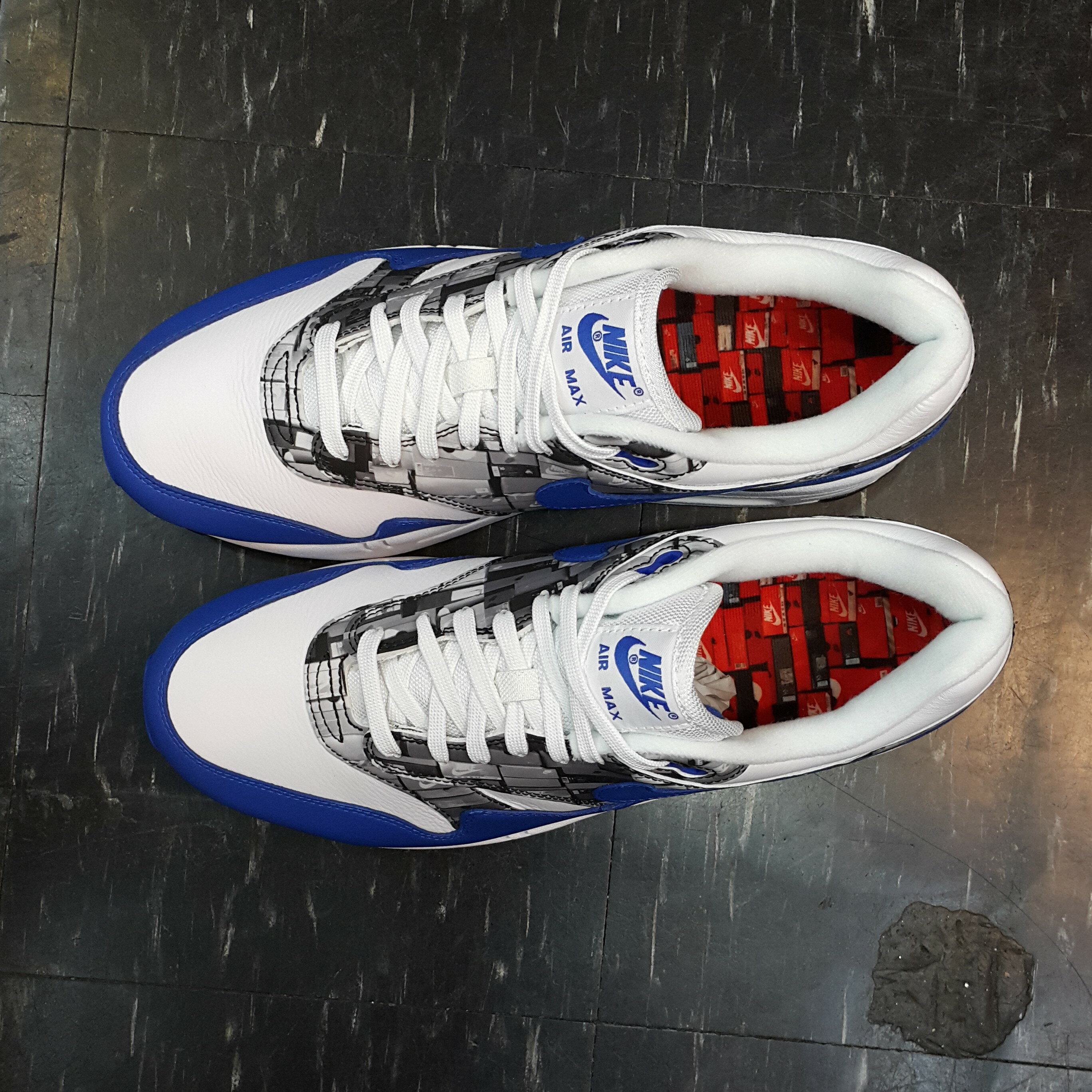 NIKE X Atmos AIR MAX 1 PRNT We Love Nike 鞋盒聯名款藍色白色藍白