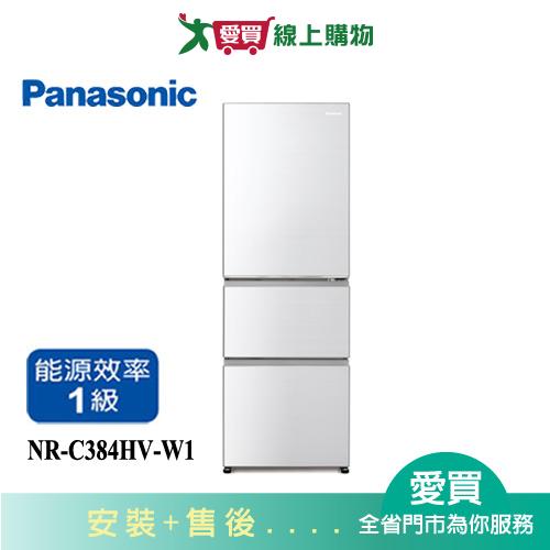 Panasonic國際385L無邊框鋼板3門電冰箱NR-C384HV-W1 含配送+安裝【愛買】