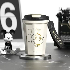 迪士尼米奇唐老鴨聯名款咖啡杯 內膽316級別不鏽鋼 專業咖啡小飲口 卡扣式翻蓋密封小口徑直飲 簡約高級