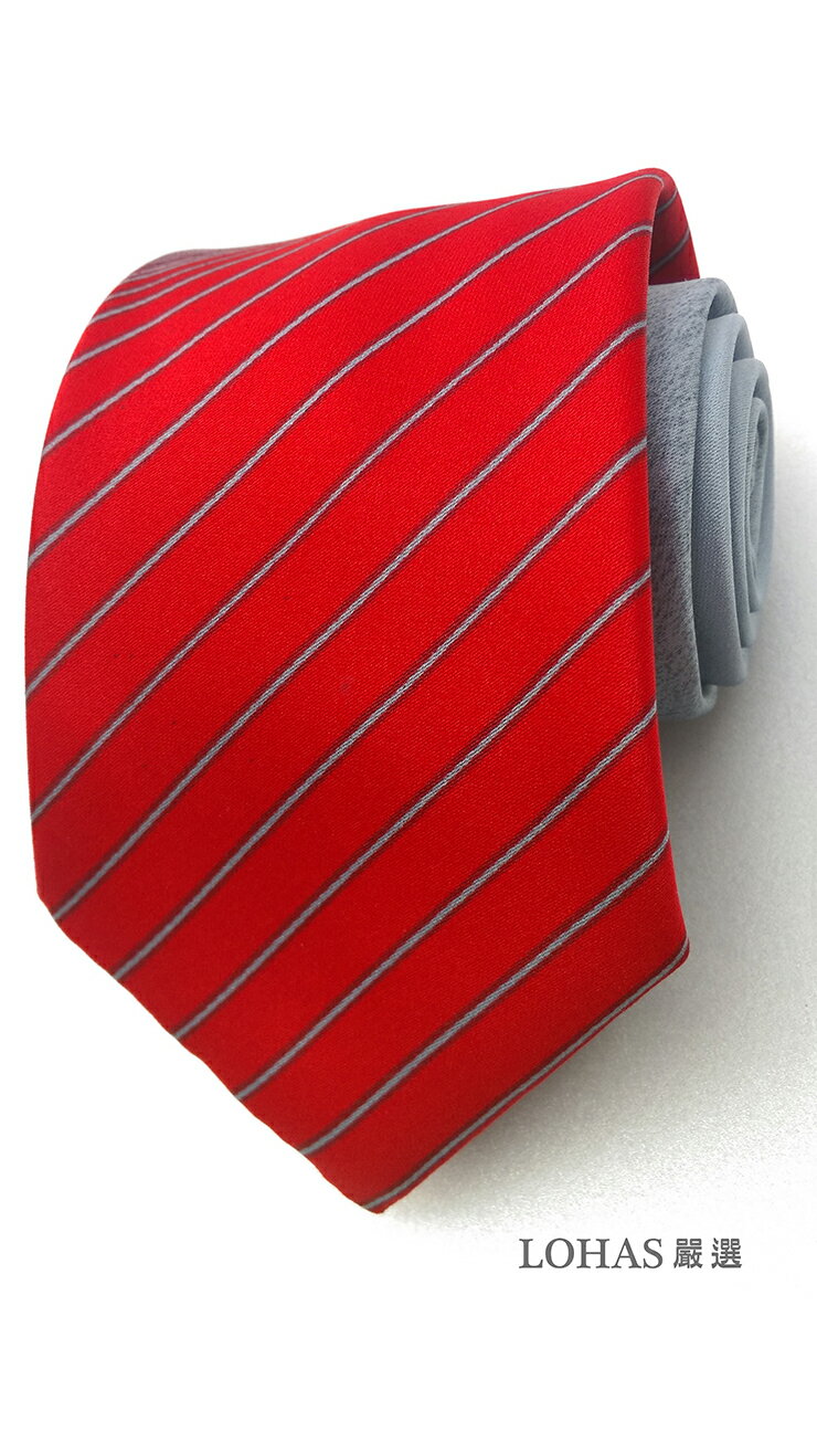 領帶_上灰下紅時尚手面滑打領帶