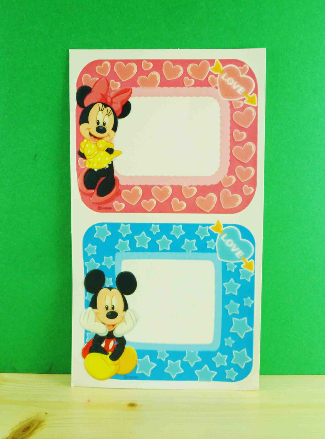 【震撼精品百貨】Micky Mouse 米奇/米妮 相框貼-粉藍 震撼日式精品百貨
