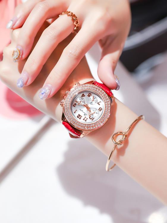 機械錶 手表女ins風簡約氣質學生大表盤裝飾潮流時尚女士防水皮帶機械表