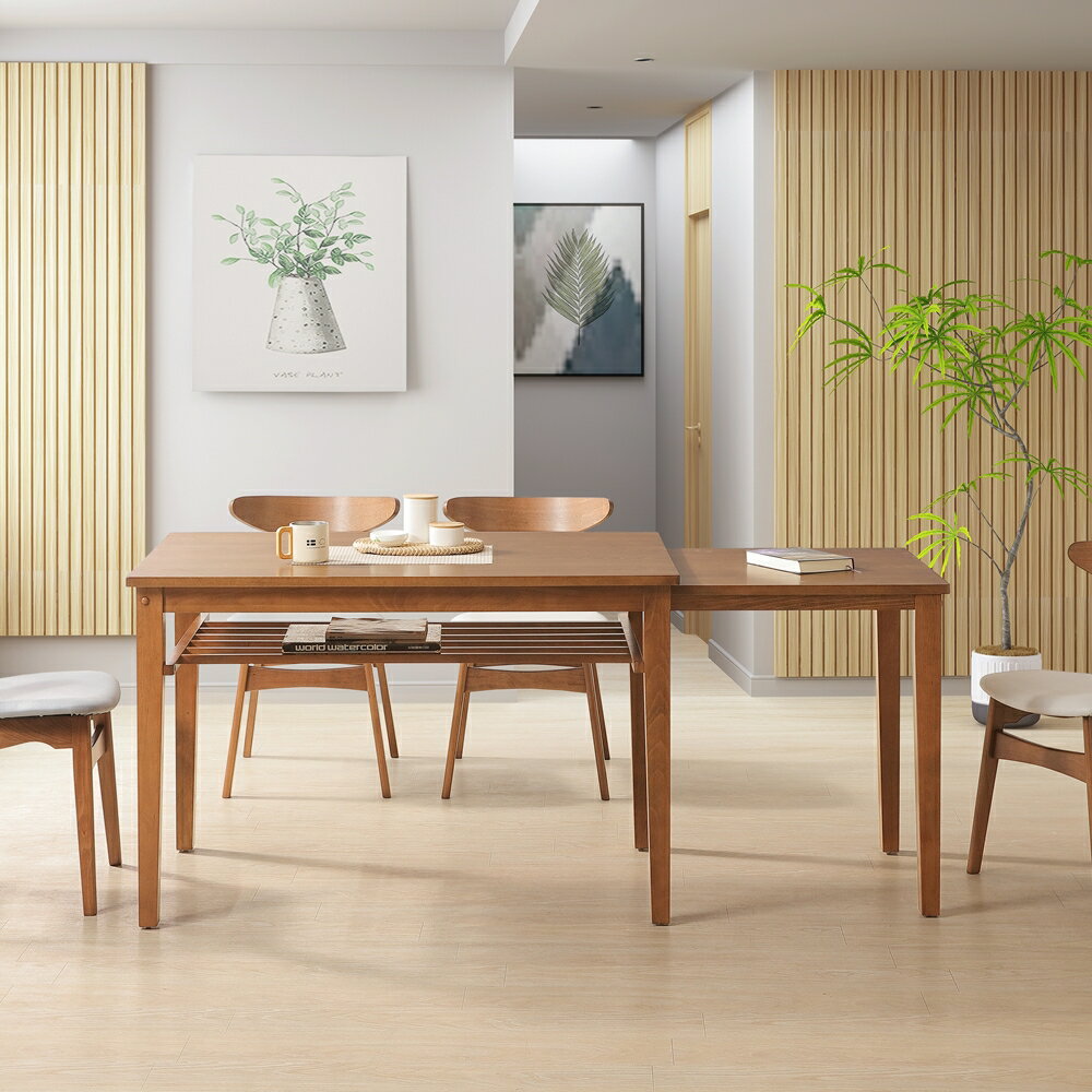 【直人木業】ADELE歐洲山毛櫸全實木伸縮餐桌120-180公分(胡桃)#熱門收藏家具#APP結帳再賺4%點數 1