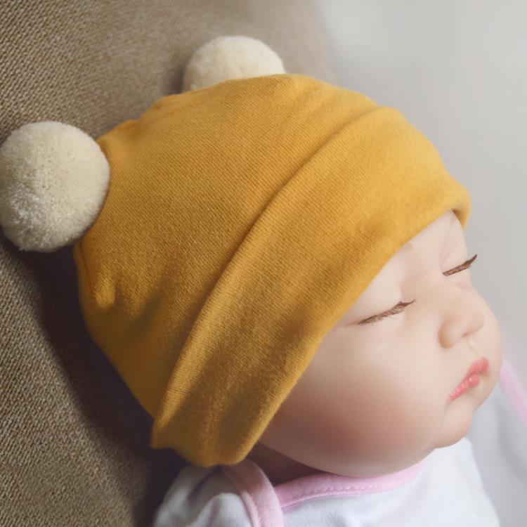 嬰兒帽 嬰兒帽子春秋純棉護耳胎帽寶寶冬季帽子可愛超萌嬰幼兒韓版套頭帽 快速出貨