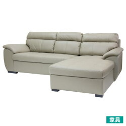 ◎半皮左躺椅L型沙發 CAPUCCINO BE NITORI宜得利家居