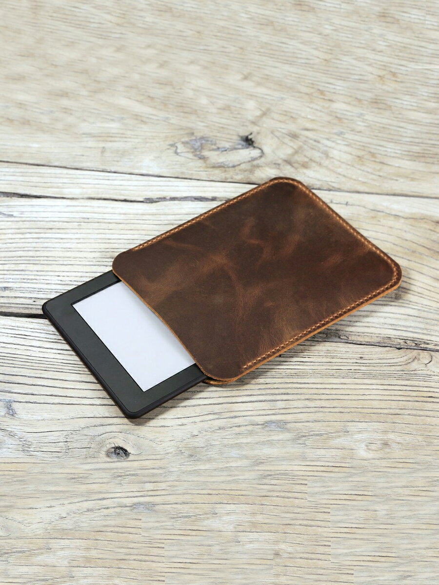 適用於日本樂天Kobo電子書閱讀器頭層牛皮真皮瘋馬皮套復古保護殼