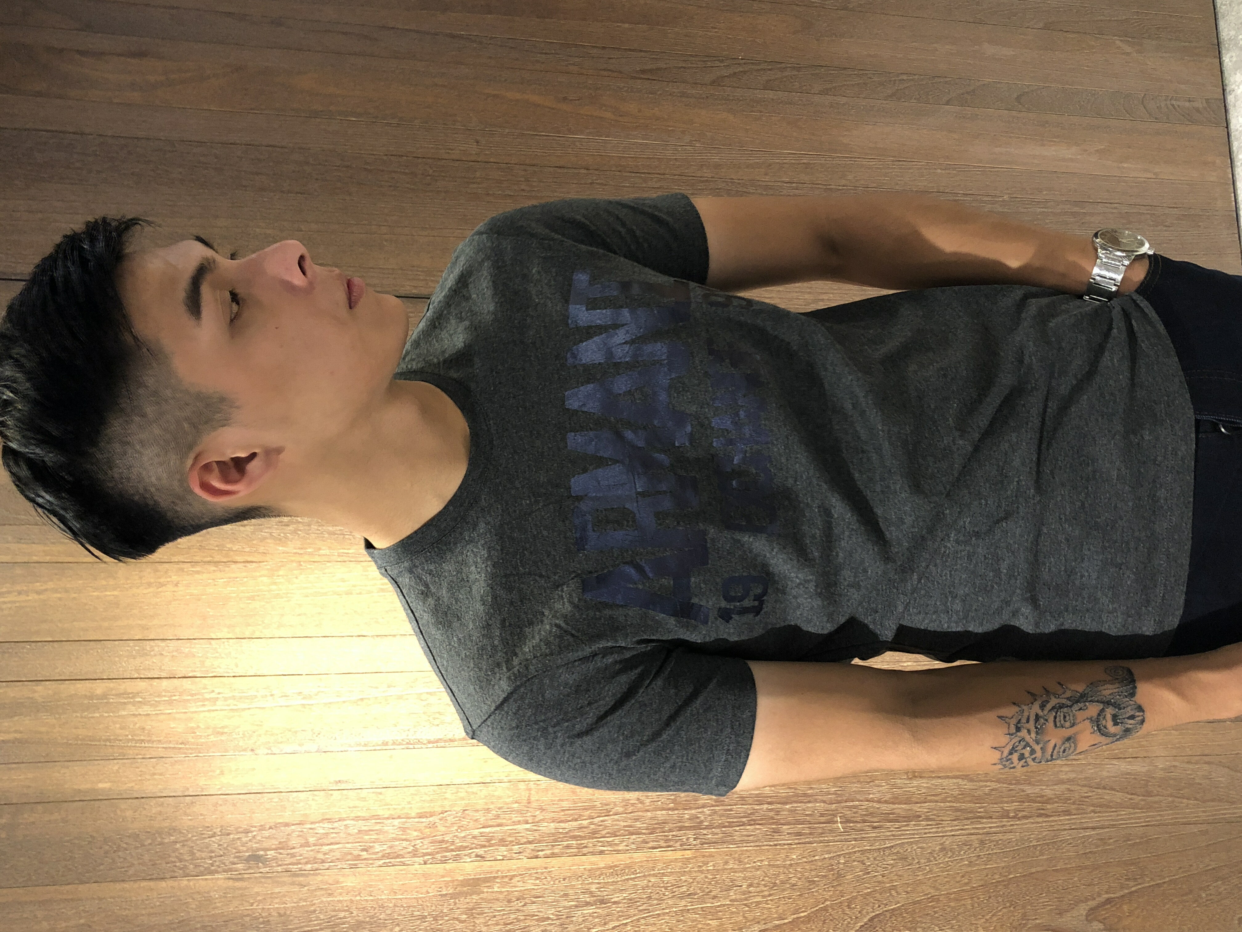 美國百分百【全新真品】Armani Exchange T恤 AX 短袖 T-shirt 深灰 logo S號 J436