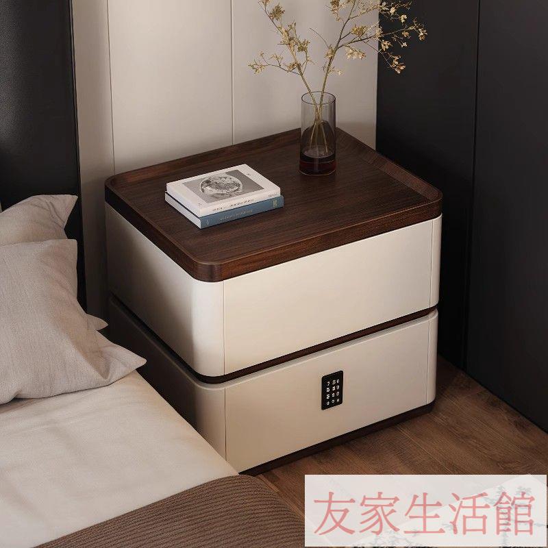 高級床頭櫃實木多功能帶鎖免安裝臥室家用儲物床頭櫃免安裝一體式 YJ/102 快速出貨