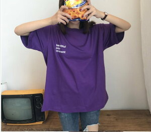FINDSENSE H1 2018 韓國 夏季 BF 背面印花 T恤 原宿寬松 短袖 圓領 半袖 上衣 潮