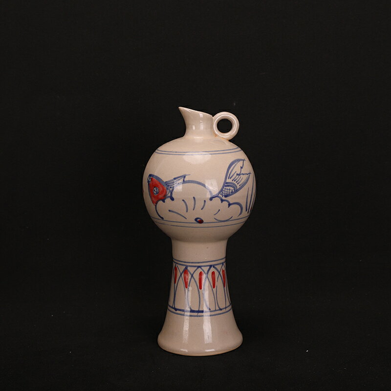 唐代邢窯青花釉裡紅尊瓶古董古玩仿古瓷器擺件老物件收藏品
