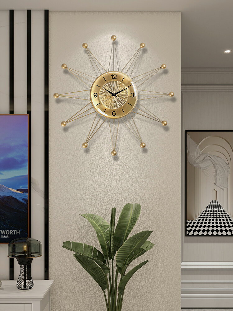 輕奢簡約風掛鐘 鐘表掛鐘客廳創意家用個性時尚時鐘現代簡約大氣輕奢高檔網紅裝飾