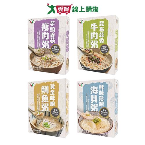 飯友粥品系列(芋頭香菇瘦肉/昆布蒜香牛肉/黃金味噌鯛魚/鮮味珍饌海貝)(300-350g/包)【愛買】