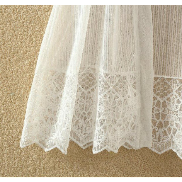 中大尺碼女裝 韓版 中長版外套 薄外套 蕾絲外套 中長款純色開衫七分袖外套 蕾絲防曬罩衫 女空調衫外套 3