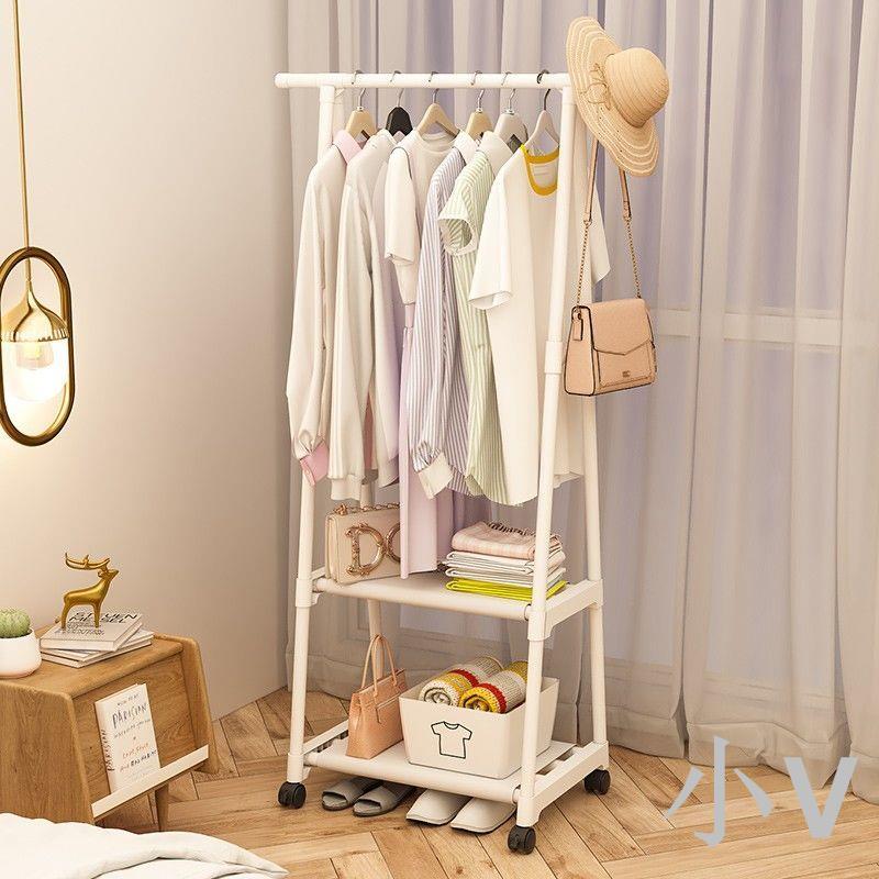 掛衣架落地立式臥室可移動簡易晾衣服架子家用折疊室內小型衣帽架