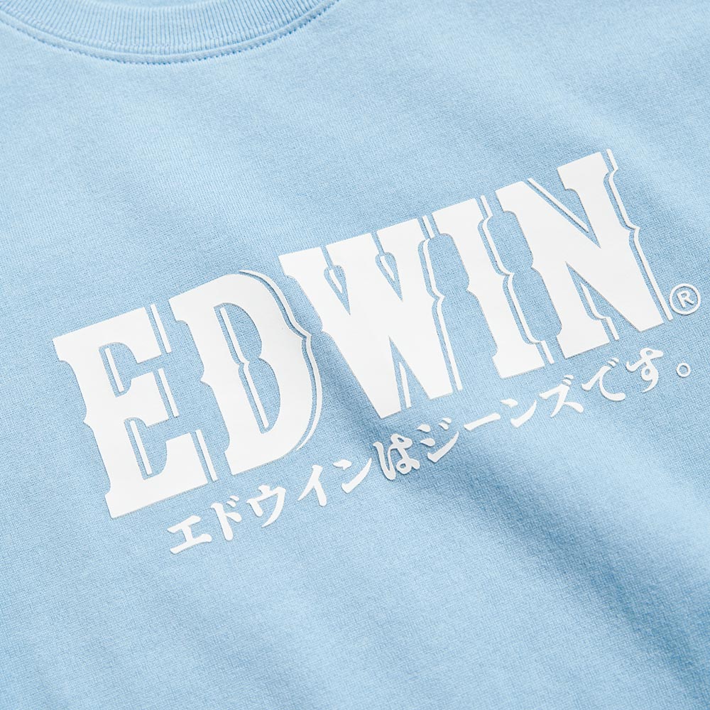 EDWIN 女款 火車復古LOGO短袖T恤 (淺藍色) 3