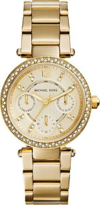 『Marc Jacobs旗艦店』美國代購 Michael Kors 金色晶鑽三眼計時腕錶