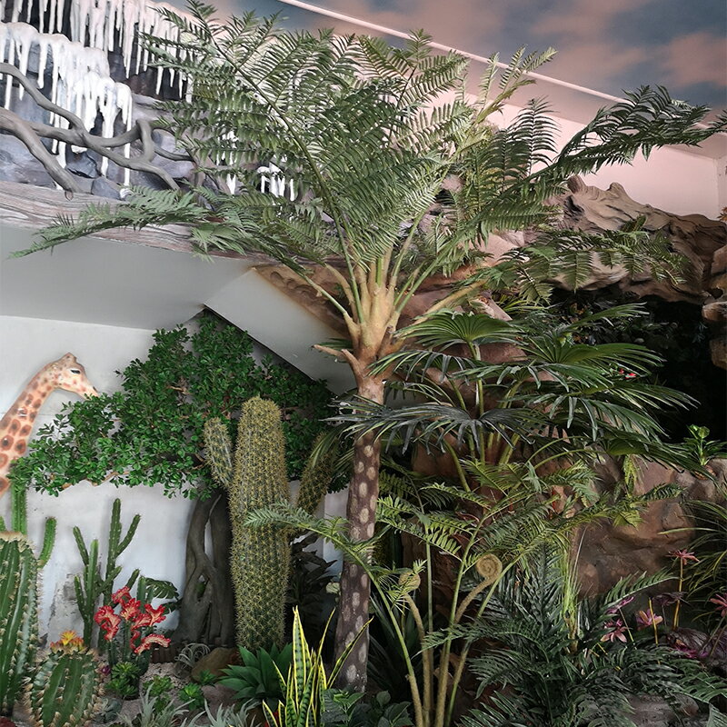 森空間仿真植物盆景桫欏樹人造假樹盆栽落地熱帶綠植酒店商場裝飾