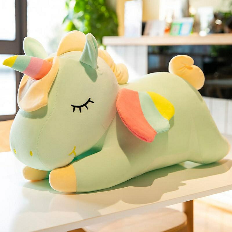綠色小馬公仔獨角獸布娃娃可愛玩偶寶寶床上毛絨玩具抱枕女孩臥室（45cm以上的商品麻煩客人選擇宅配哦，謝謝）
