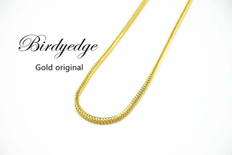 【Birdy Edge】壓花 特殊花色 訂製 品牌 金項鍊 淺金 不退色過敏 品質 項鍊男