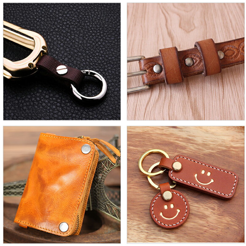 平頭黃銅螺絲鉚釘菜譜賬本冊裝訂固定子母釘手工皮帶箱包五金扣子 1